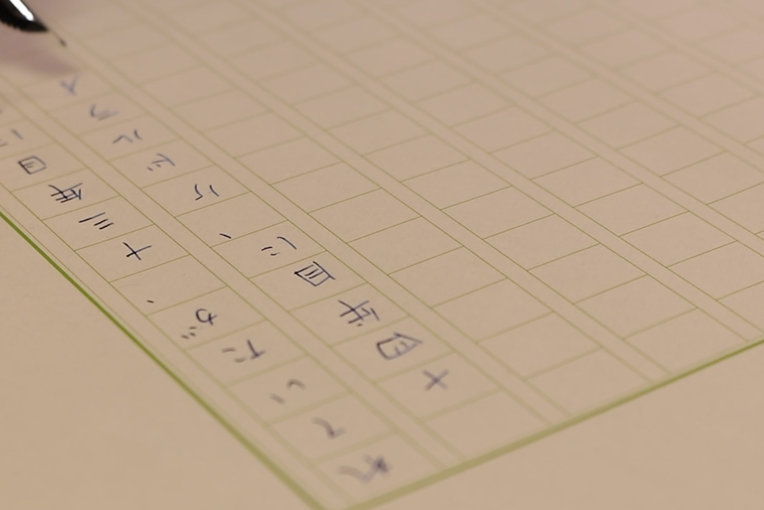 万年筆原稿用紙で何枚書けるか　最後のページかすれ