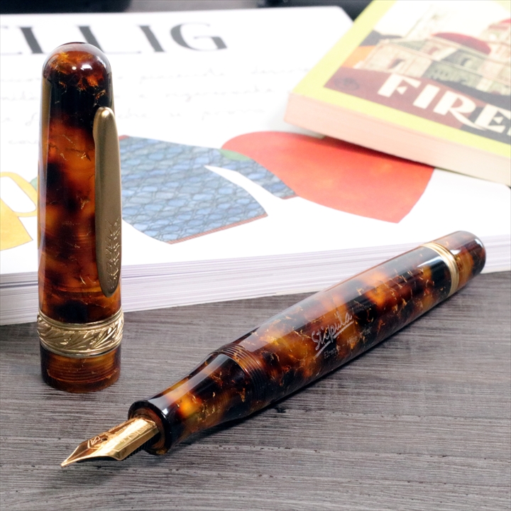 スティピュラ エトルリア マグニフィカ ミエレセルバーティコ ゴールドトリム 万年筆 Stipula Etruria Magnifica Miele Selvatico Fountain Pen