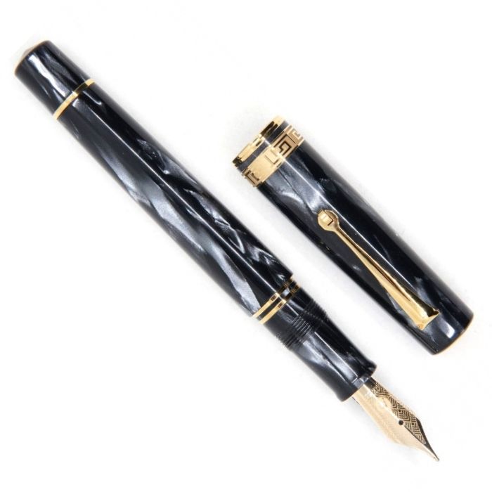 アルマンドシモーニクラブ　ボローニャメディオ　グリージョぺルラ　セルロイド　ゴールドトリム　万年筆　ASC Bologna Medio Grigio Perla Fountain Pen