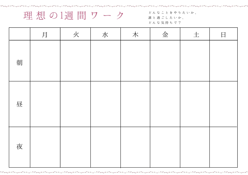 理想の1週間ワーク